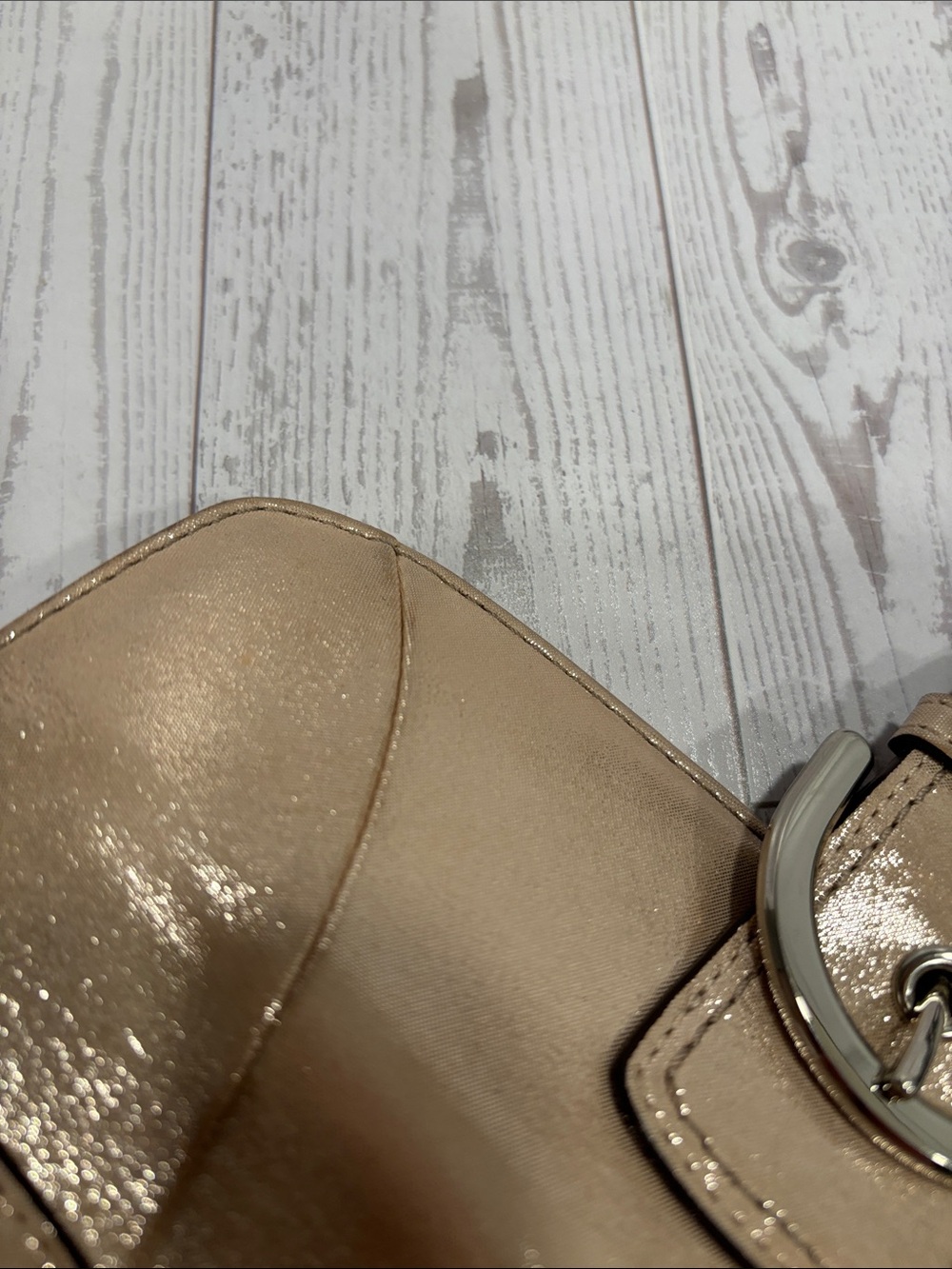 Coach Shimmering Champagne Buckle Soho Wallet Clutch - Picture 9 of 15